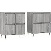 vidaXL Sideboards 2 pcs. Gris Sonoma Matériau dérivé du bois