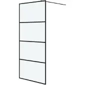 vidaXL Paroi de douche pour passage piétonnier noir 90x195cm verre ESG mat
