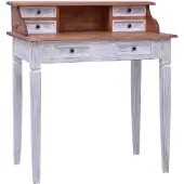 vidaXL Bureau avec tiroirs 90x50x101 cm Vieux bois massif