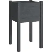 vidaXL Jardinière d'extérieur Gris 40x40x70 cm Bois de pin massif