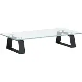 vidaXL Support d'écran noir 40x20x8 cm verre trempé et métal