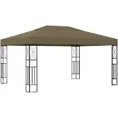 vidaXL Pavillon 3x4 m Taupe Tissu