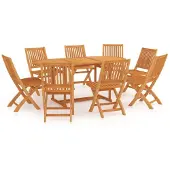 vidaXL Ensemble de jardin 9 pièces teck massif