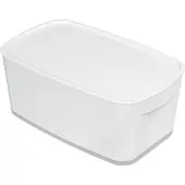 Leitz 5229-10-01 5229 Boîte de rangement MyBox WOW Petite - A5, avec couvercle, ABS, blanc/gris