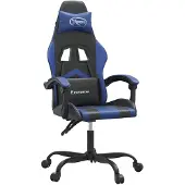 vidaXL Chaise de jeu noir et bleu similicuir