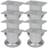 vidaXL Pieds de canapé ronds 8 pcs. Chrome 60 mm