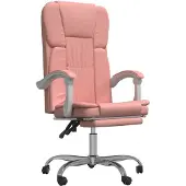 vidaXL Chaise de bureau avec fonction chaise longue rose similicuir