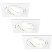 LEDVION lot de 3 spot encastrable LED carre blanc 3W blanc neutre
