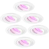 LEDVION lot de 6 spot encastre LED rond blanc RGB dimmable WiFi