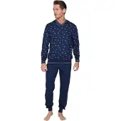Pastunette Pyjama long 'Cloud Navigator' bleu foncé