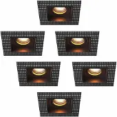 LEDVION lot de 6 spot encastrable LED carre noir 3W blanc chaud