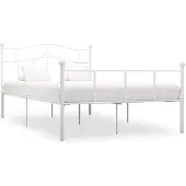 vidaXL Cadre de lit sans matelas et tête de lit blanc métal 160x200 cm