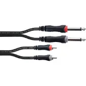 Cordial EU1PC - Câble audio 2 jacks mono - 2 RCA mâles - 1 m