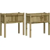 vidaXL Jardinières 2 pcs avec pieds bois de pin imprégné
