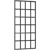 Shumee Porte coulissante ESG verre et aluminium 90x205 cm noir