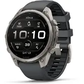 Garmin Montre connectée Fenix 9 Pro 47 mm Titanium avec bracelet en silicone Graphite Black