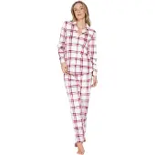 Pastunette Pyjama 'Rosewood Comfort' écru / rouge foncé