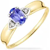 Diamant L'Eternel Bague 'Ring, mit Tansanit, 375 Gelbgold' or