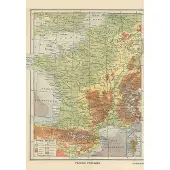 Grafika Puzzle Carte de la France Physique - Larousse, 1925 - 1000 pièces