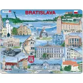 Larsen Puzzle Puzzle Cadre - Souvenirs de Bratislava, Slovaquie (en Slovaque) - 51 à 99 pièces