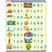 Larsen Puzzle Puzzle Cadre - Lær å lese (små bokstaver) (en Norvégien) - 10 à 25 pièces