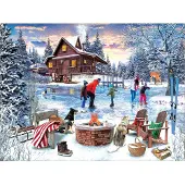 Sunsout Puzzle Patineurs près du Feu - 1000 pièces