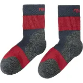Reima Chaussettes 'Patikka' gris basalte / gris foncé / rouge