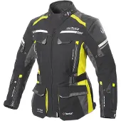 Büse Highland 2 blouson textile moto pour femme, noir/gris/jaune, 46
