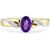 Diamant L'Eternel Bague 'Ring, mit Amethyst, 375 Gelbgold' or