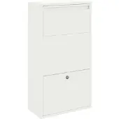 vidaXL Boîte de dépôt de colis avec porte Blanc 44 x 22 x 82 cm Acier