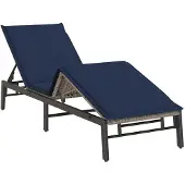 vidaXL Chaise longue avec support Gris Poly rotin
