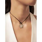 Hey Happiness Chaîne 'Sunburst Flower Charm Cord' argent