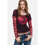 Desigual T-shirt rouge / bordeaux