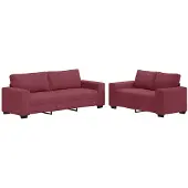 vidaXL Ensemble de canapés 2 pièces avec coussins vin rouge Tissu