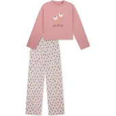 Schiesser Pyjama ' Nightwear ' gris clair / rose ancienne