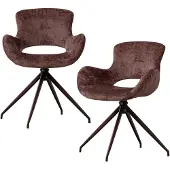 Woood Chaise de salle à manger Eliva Structure Velvet Purple - Lot de 2