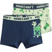 Lindex Sous-vêtements 'Minecraft' marine / vert gazon / vert clair / rose