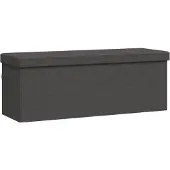 vidaXL Banc De Rangement Pliable Gris Foncé Faux Lin