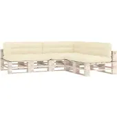 vidaXL Coussins de canapé de palette 7 pcs. Crème