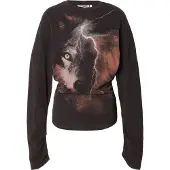 Weekday T-shirt 'Georgina' marron / gris / noir