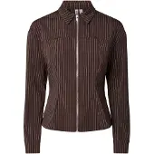 Pieces Chemisier marron / blanc