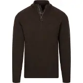 Barbour Holden Pull-over Demi-Zip Laine Dark Oak Marron taille XXL