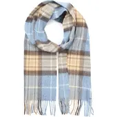 Suitable Echarpe à Carreaux Merinos Beige Bleu