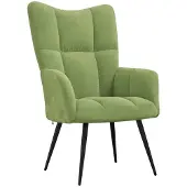 vidaXL Fauteuil relax vert clair velours