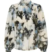 Fransa Chemisier 'FRAriana' beige clair / bleu clair / olive / noir