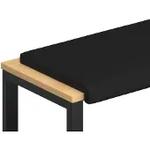 vidaXL Coussin de banquette en similicuir noir, profondeur 35 cm