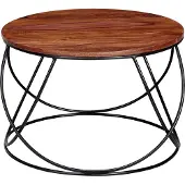 Wohnling Table basse en sheesham bois massif / métal 60 x 40 x 60 cm |
