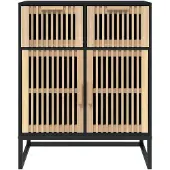 vidaXL Buffet noir 60x30x75 cm bois d'ingénierie