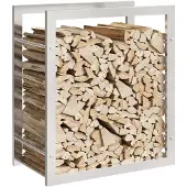 vidaXL Étagère à bois de chauffage 50x28x56 cm Acier inoxydable