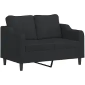 vidaXL ensemble de canapés 3 pièces avec coussins Noir Tissu